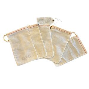 New Anthropologie Linen Cotton Drawstring Pouch Dustbags/Giftbags x6